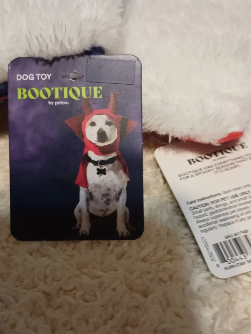 NEW! A Pair of Bootique Dog Tarot Plush Crinkle Dog Toys (Each with a squeaker)